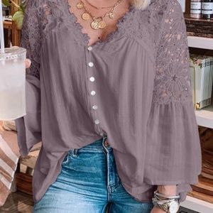 HPπ1/14Boutique size s purple blouse witβ¦